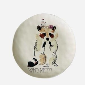 Pier 1 Imports Ironstone Fun Animal Print Raccoon Size 8.75" NWOT
